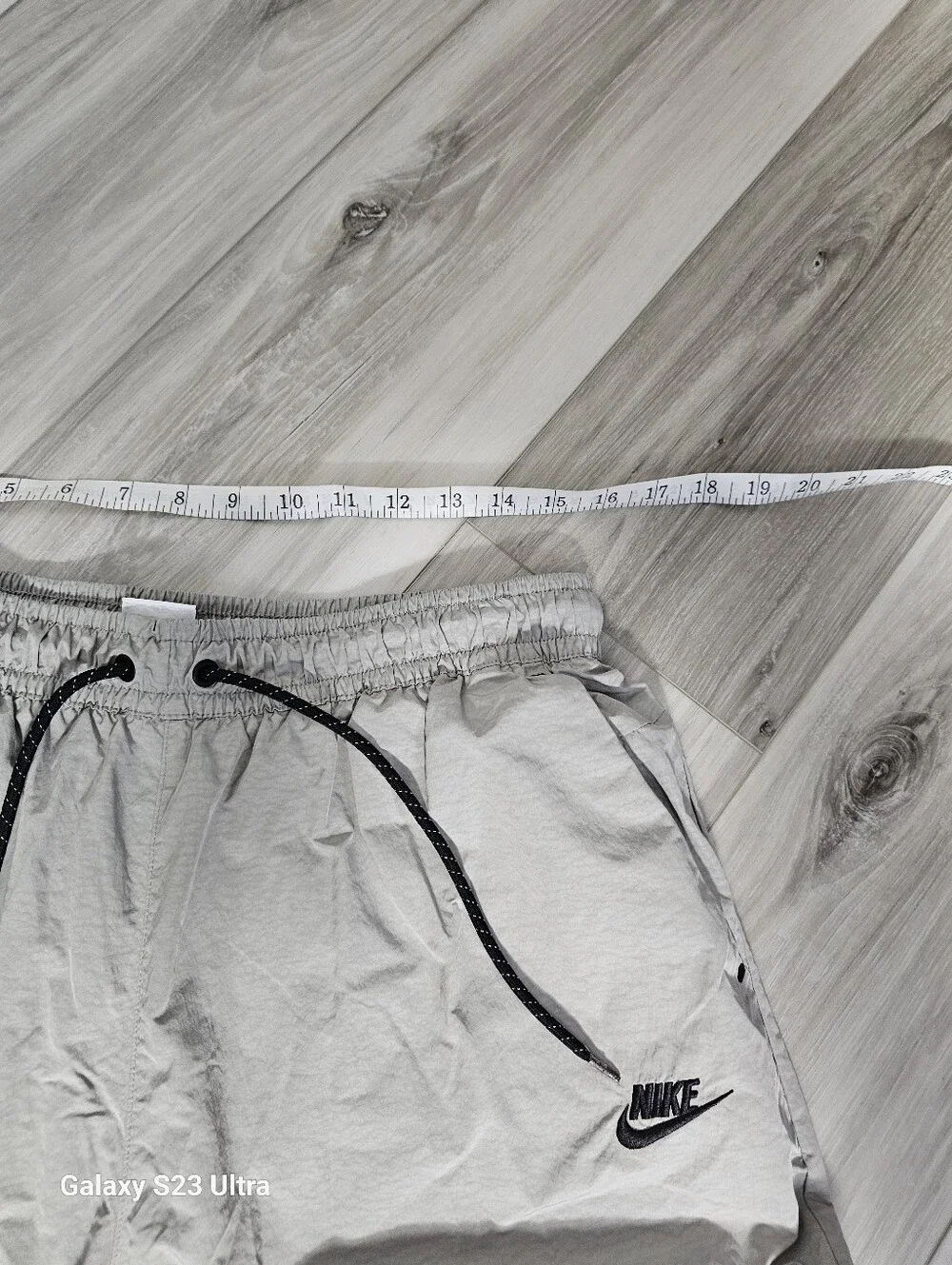 Nike Light Gray Track Pants with Black Logo Sz XL